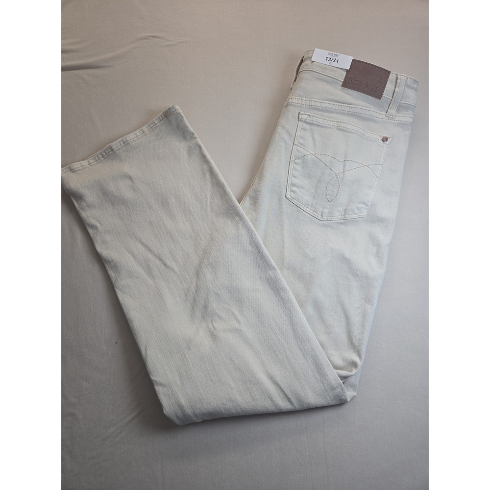 Judy Blue Jeans Womens 13/31 Beige Garment Dyed Wide Leg Crop High Waist NWT
